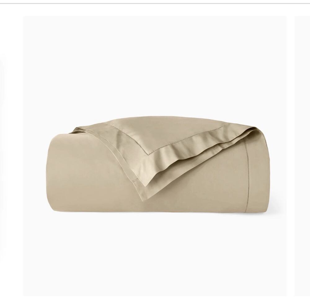 Sferra Fiona 3200 Long Staple Cotton Sateen KING Duvet Cover Oat